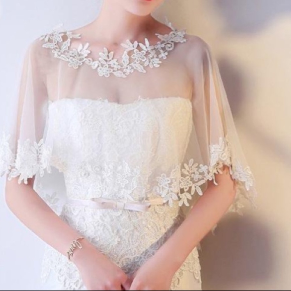 Lace cape for Wedding Dress Wrap Tulle Shawl